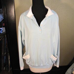 Sports Accent Light Blue Pullover Shirt Size Large